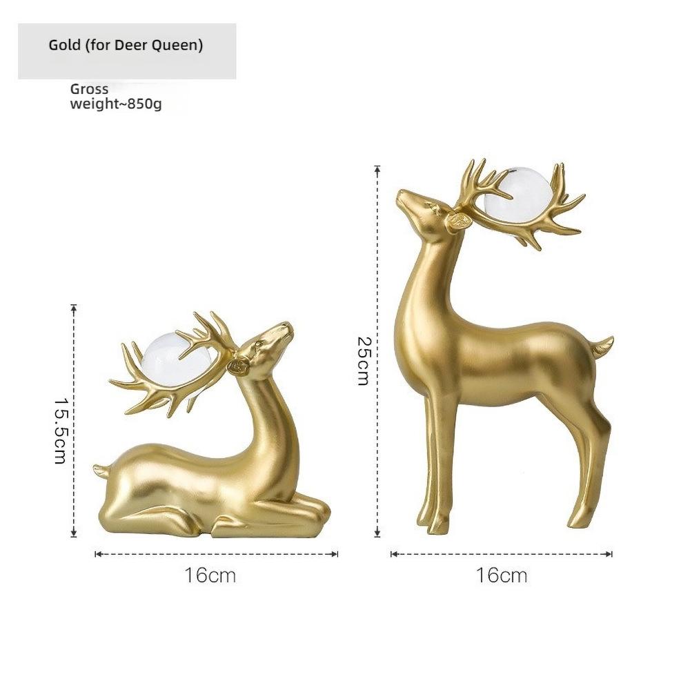 Glittering Reindeer Snow Globe, Crystal Ball with Elk for Christmas Table Decor, Festive Holiday Ornament Gift for Home