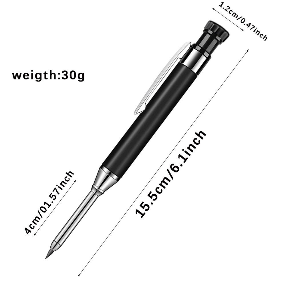2.8mm Professional Metal Long Head Woodworking Mechanical Pencil or Lead Refills, for Carpenter Marking Engineering Drawing Tool