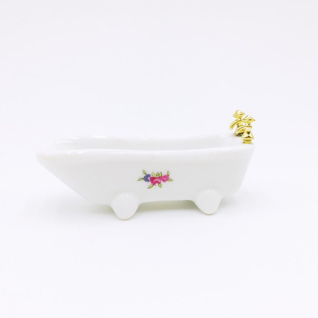 1/12 Dollhouse Miniature Porcelain Bathroom Set Ceramic