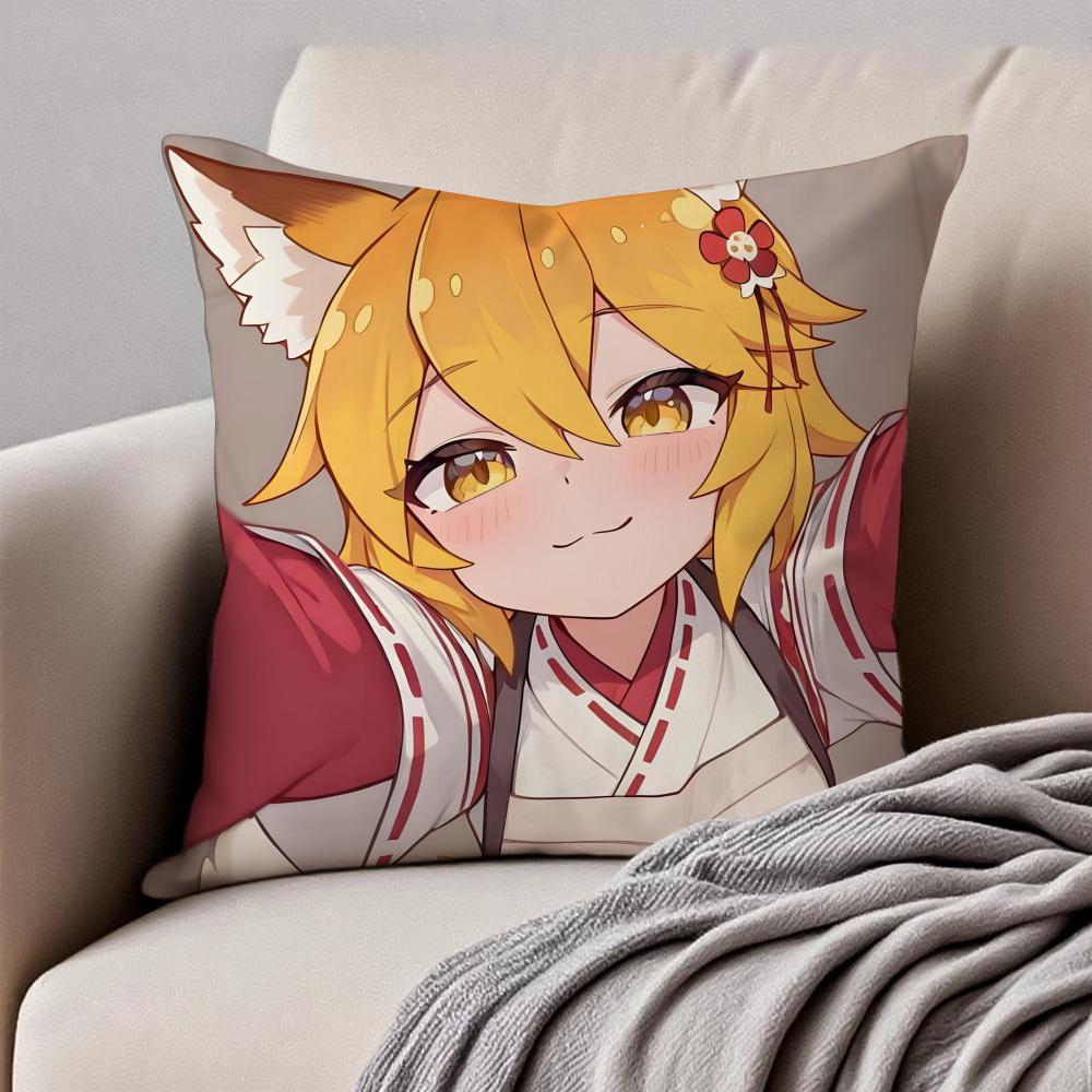 Fashion TThe Helpful Fox SenkoSanS Cartoon Cushion Cover Pillowcase Antidustmite Invisible Zipper Short Plush Sofa Cushion