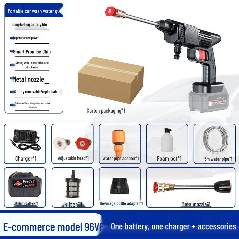 Tragbare Hochleistungs-Kabellose Auto-Wasch-Drucksprühpistole