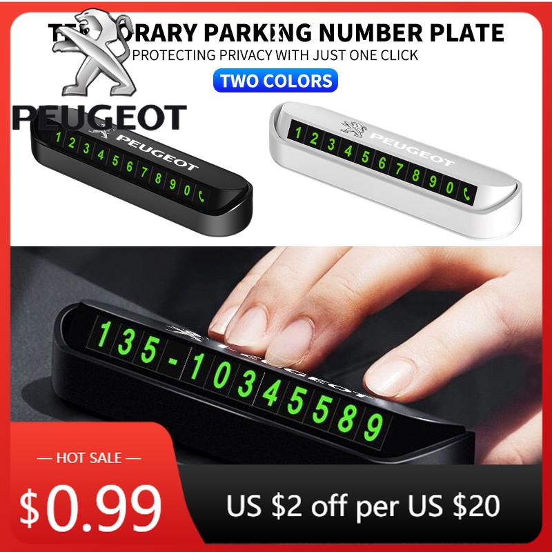Car Sticker Fashion Temporary Car Parking Phone Number Card Night Glowing Sign For Peugeot 206 307 308 3008 207 208 407 508 2008