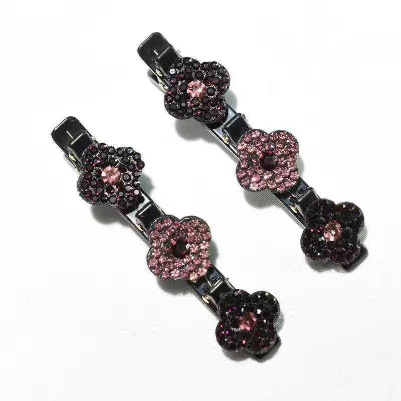 Trendy European & American Braided Hairpin Set: Floral and Bangs Clips