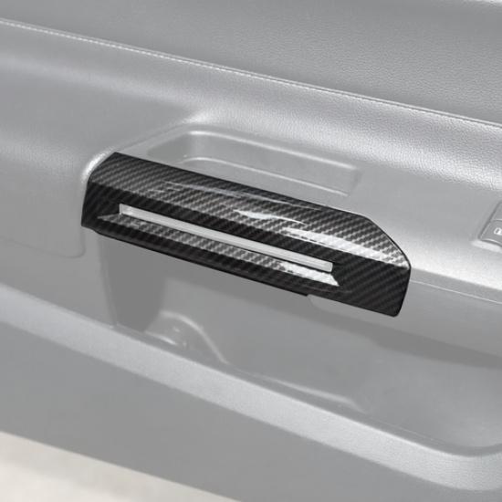 For 2015-2025 Ford Mustang Carbon Fiber Interior Door Armrest Handle Cover Trim