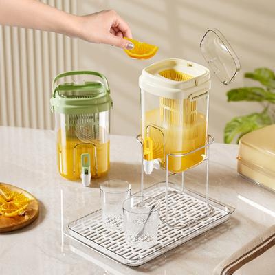 Drink Dispenser Large Capacity Cold with Built-in Water Pitcher Filter Tea Juice Leak-Proof Faucet Beverage