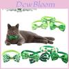 St.patrick's Day Bow Pet Accessory Lucky Green Check Collar