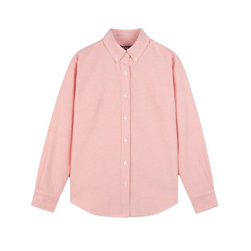 

RTW American Oxford Cloth Waist-Tight White Shirt Women s Spring New Retro Fashionable Pure Cotton Casual Tops Business Formal Wear