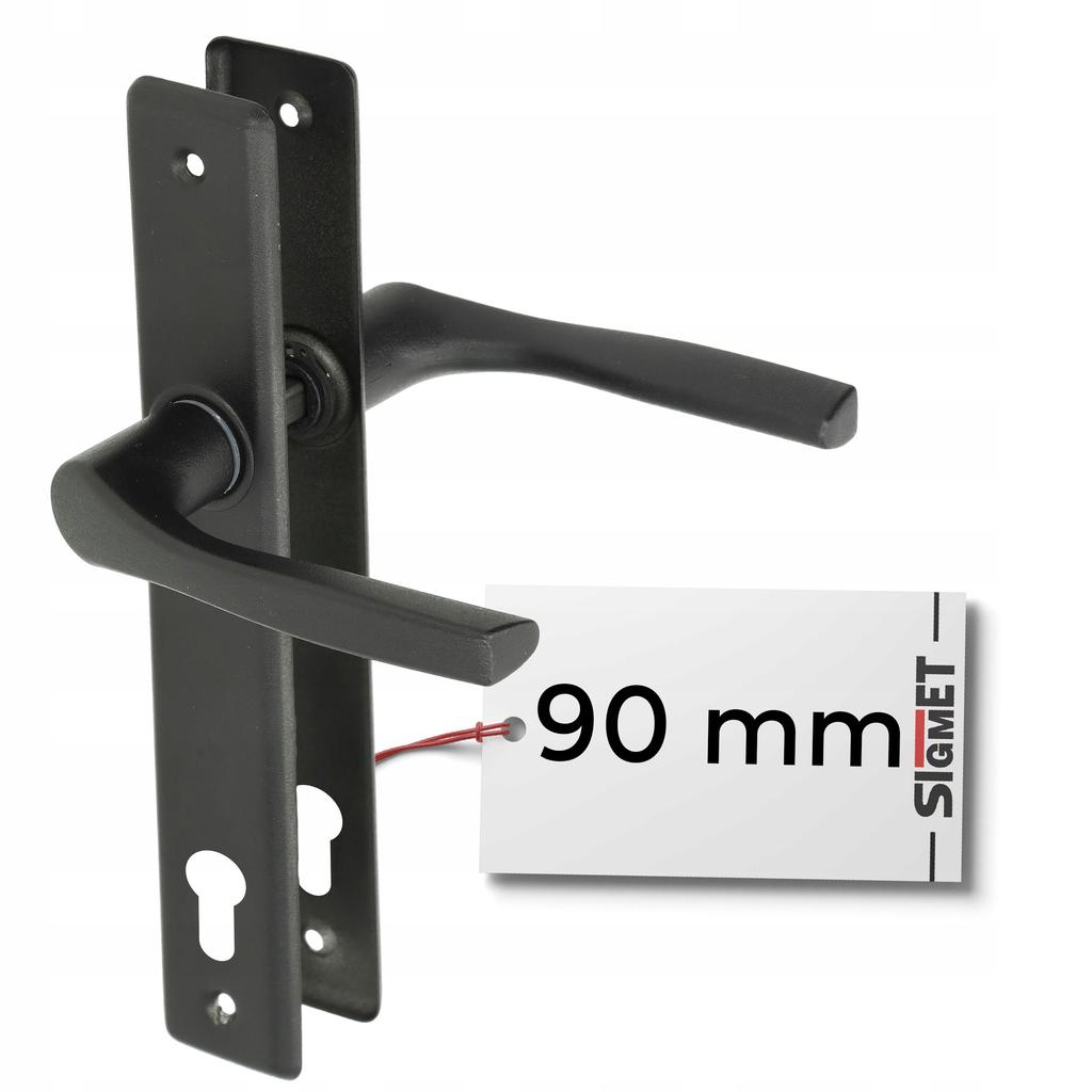 Gate Handle Long Plate Nati 90mm Black Insert