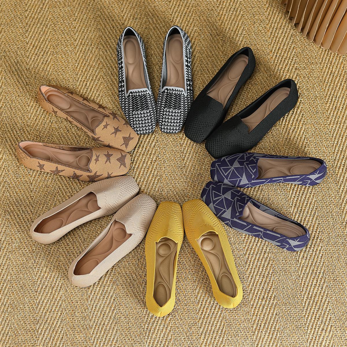 Обувь Одиночные туфли Женские туфли с глубоким носком Тканые туфли с квадратной головкой — фото 3