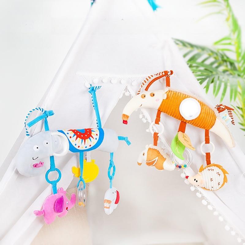 Non-Toxic Baby Car Seat Stroller Activity Hanging Toy Infant Soft Plush With Sound Wind Chimes Dolls For 0-36 Months Babies Newborn Gift