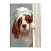 Cute Shower Dog Bathroom Decor Poster Dog in Bathtub Print Animal Murals Canvas  for Home Decor Dog Lover Gifts