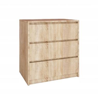 Chest of Drawers with 3 Drawers Sonoma Oak Handleless Fronts 70x75x43 Cm