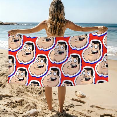 Cartoon A-American Funnt Dad Cool Towel Beach Towel Oversized Quick Dry Towel Absorbent Soft Swim BeachTowels for Men Women
