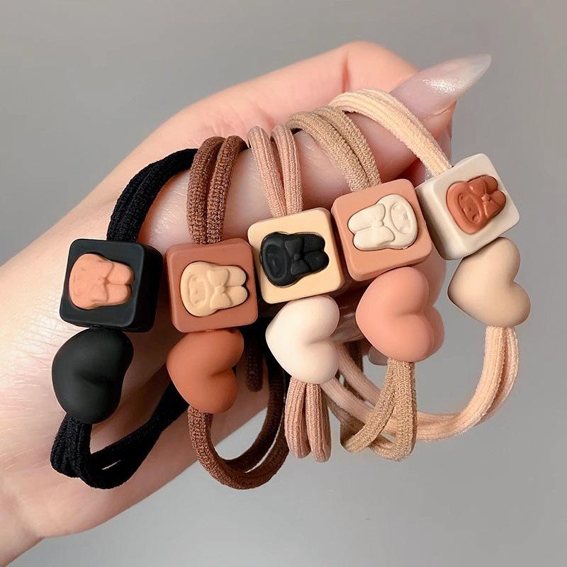 5pcs Hairband for Women To Tie Up High Ponytail Hair Elastic Band New Temperament Heart Headband