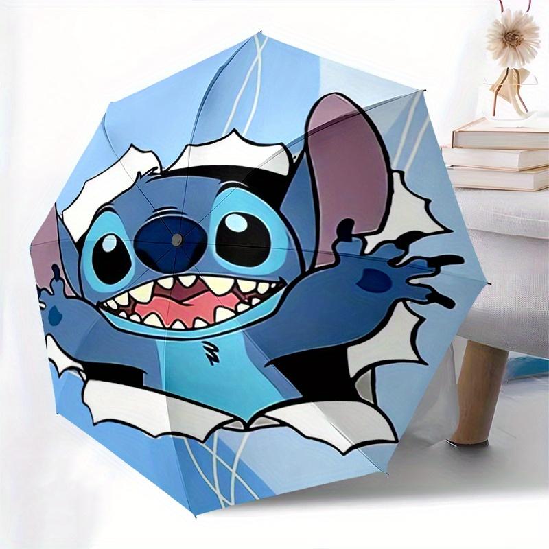 Stitch,Cartoon Automatic Opening and Closing Umbrella - 8 Ribs Windproof Portable Folding Umbrella with Plastic Handle, Suitable for Casual