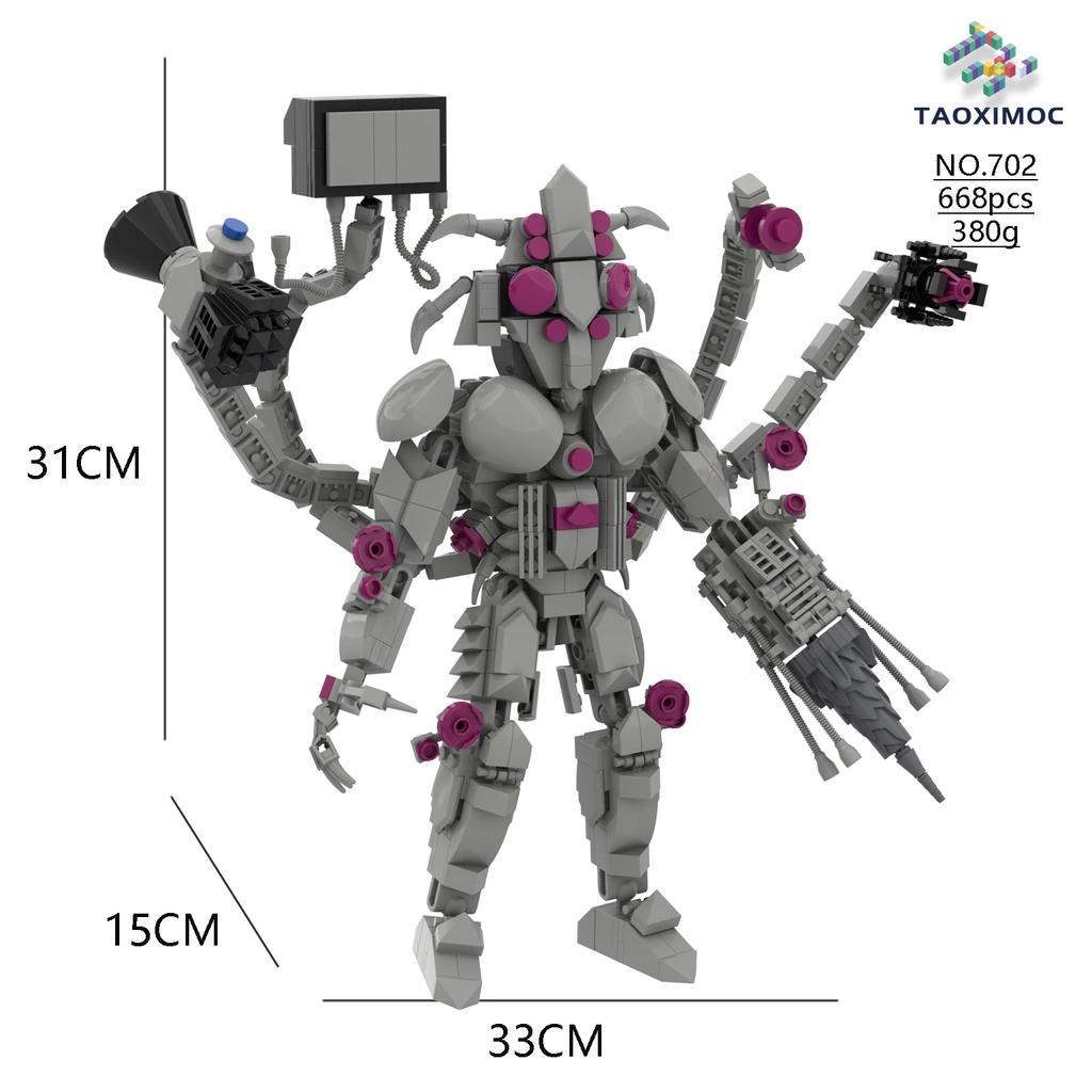 MOC Skibidi Toilet Action Figure Building Blocks Titan Clock Man Upgrade 4.0 Bricks DlY Toys For Kid Christmas Birthday Gifts