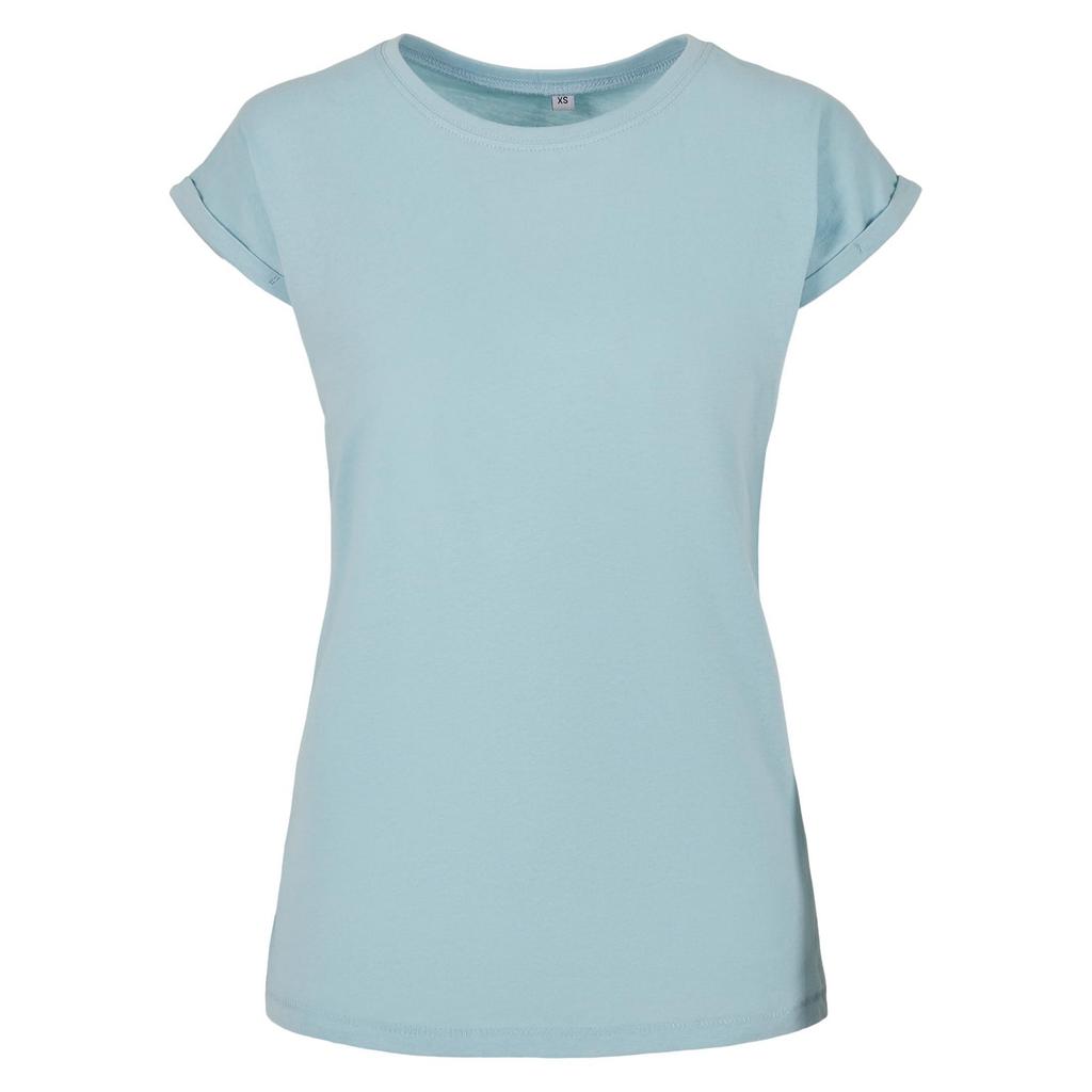 Build Your Brand Womens/Ladies Cotton Extended Shoulder T-Shirt