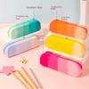 New Gradient Color Silicone Storage Bag Home Travel Portable Makeup Brush Organizer Student Stationery Storage Bag Pencil Case