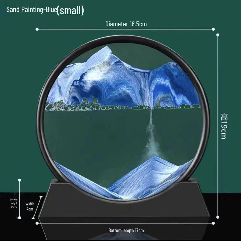 3D Flowing Sand Hourglass Ornament: Creative Decompression Art Gift for Home Decoration