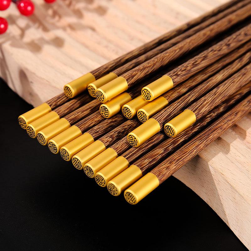 High-End Red Sandalwood Chopsticks Set: Anti-Mold, Unpainted & Unwaxed Solid Wood Tableware