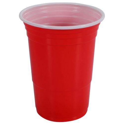 

50-Piece Set of 450ml Red Disposable Plastic Cups for Party, Bar, Restaurant, and Home Use
