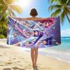 1pc K-pop K/DA Gaming Anime Girl Beach Towel Extra Large Quick Dry Microfiber Sand Free Absorbent for Pool Travel Washable
