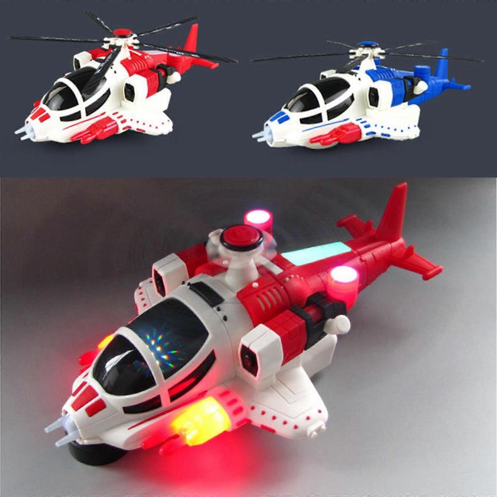 Electric Helicopter, Armed Fighter Toy, Universal Wheel Helicopter 360 Rotation with Lights and Music