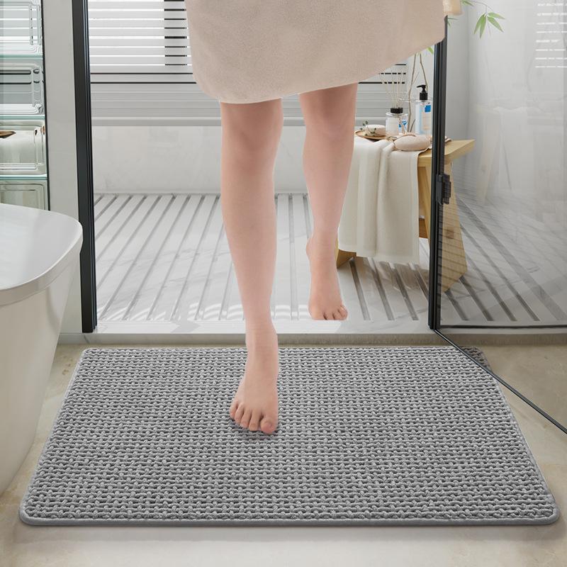 High Quality Chenille Woven Bath Mat Super Absorbent Quick Dry Non-Slip Bathroom Rug Soft Plush Shower Floor Mat