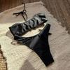 2 st/set 2025 Mode Sexig Baddräkt Dam Bikiniset Triangel Badkläder Snörning Strandkläder Trosa Monokini