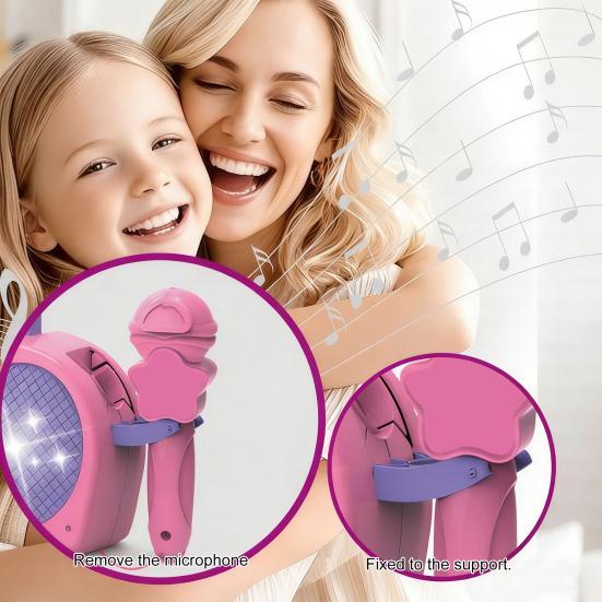 Kids Singing Machine Toy with Microphone LED Light Toddlers Boys Girls Multi-functional Mini Karaoke Machine Music Player Toy