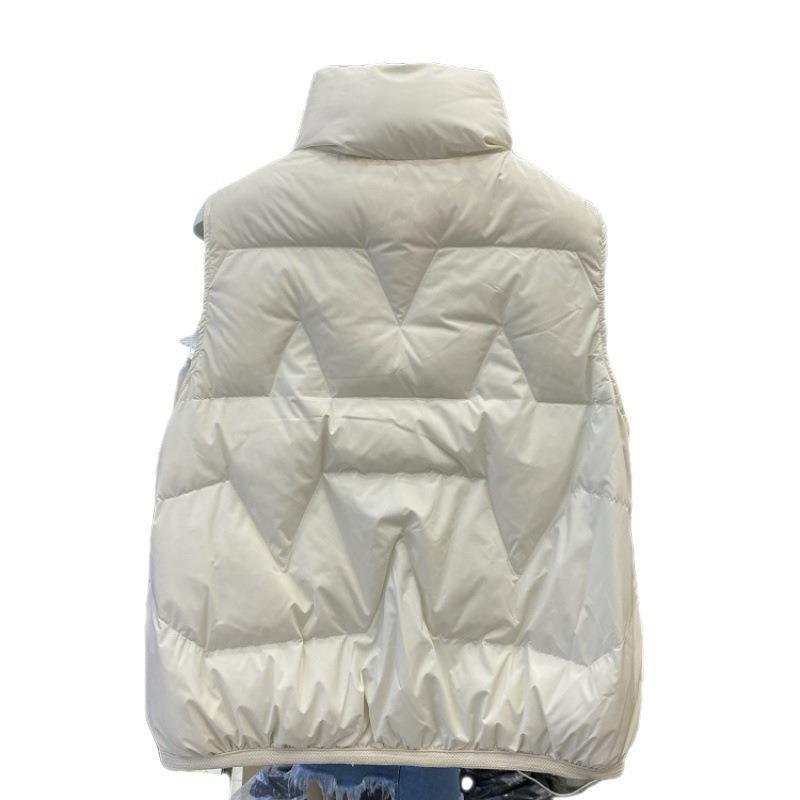 Women's Lightweight White Duck Down Vest - European Style Winter 2023 Gilet Jacket