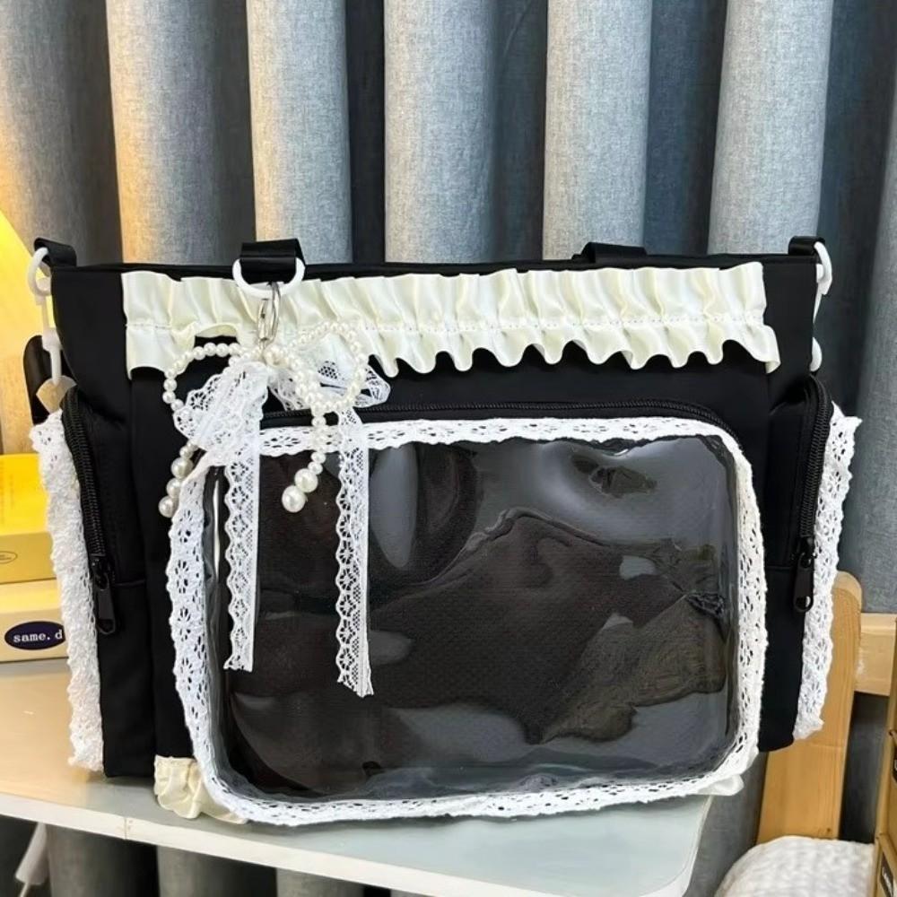 Bowknot Lolita Transparent Crossbody Bag Ballet Style Tote Bag Y2k Anime Shoulder Bag  Outdoor