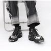 Homens e mulheres vintage rock casal sapatos novos escuro punk couro retro botas metal nicho design unisex plataforma única sapatos