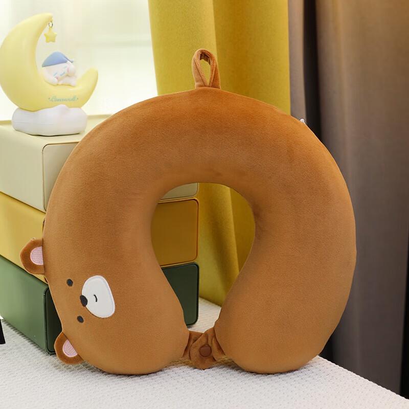 YIXI Cartoon Bear Memory Foam U-shaped Travel Neck Pillow