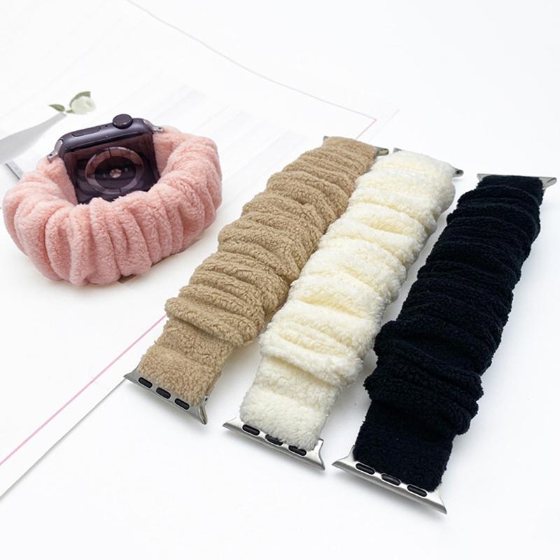 

Пушистый плюшевый ремешок для часов, подходит для Apple Watch Series 9/8/7/6/Se/5/4/3 2 1, подходит для Iwatch 49/45/44/42/41/40/38 мм