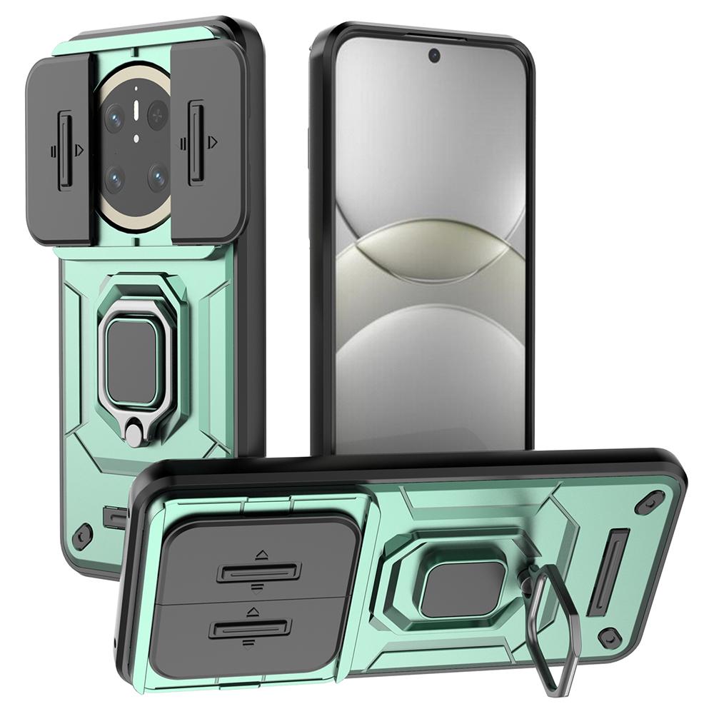 For Huawei Mate 70 Case PC+TPU Kickstand Phone Protector with Lens Cover