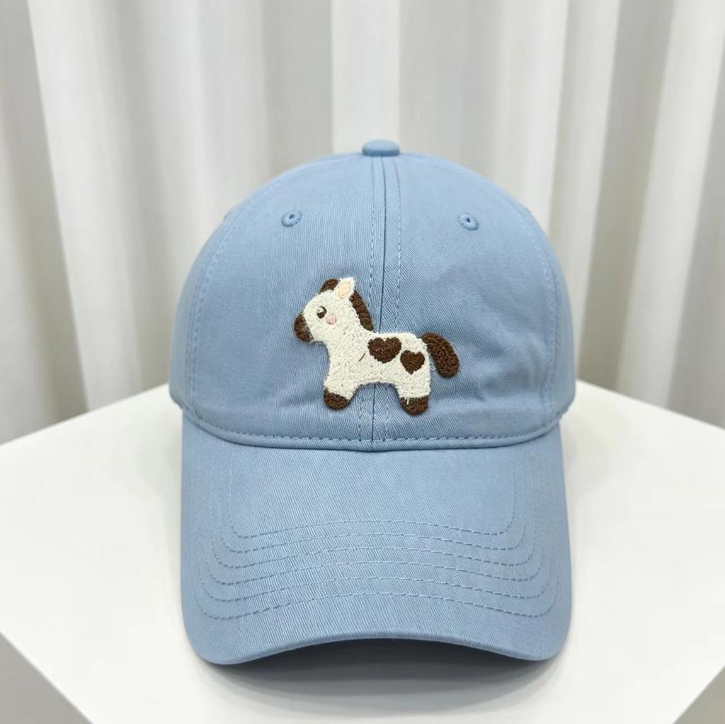 ins cute pony embroidered baseball hat new men's and women's versatile cap shows small face