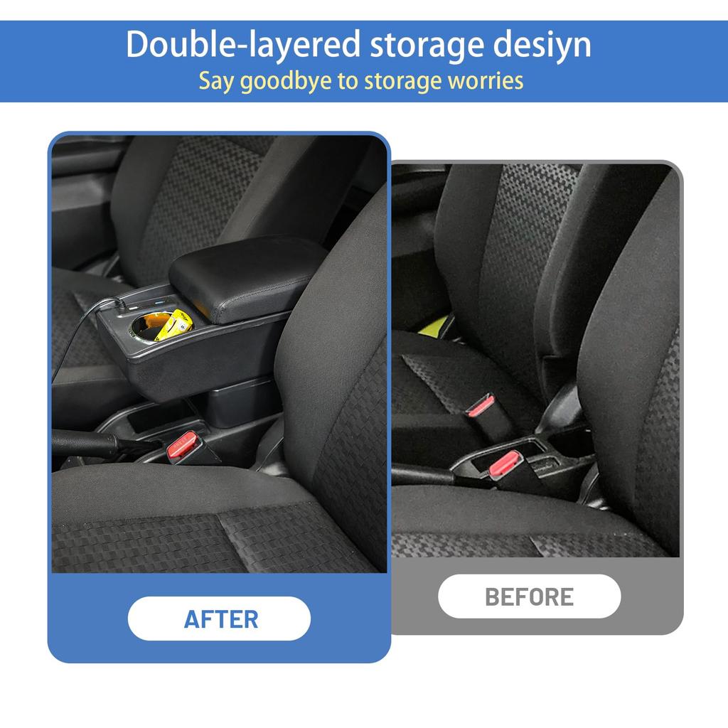 Replacement Armrest Center Console Storage Box for Suzuki Jimny with Cup Holder and USB Jimny Accessories JB64W/JB74W (2019-2025), Interface,