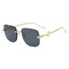 New designer snake glasses legs personalized retro frameless sunglasses women's gradual change of color fashion trend sunglasses