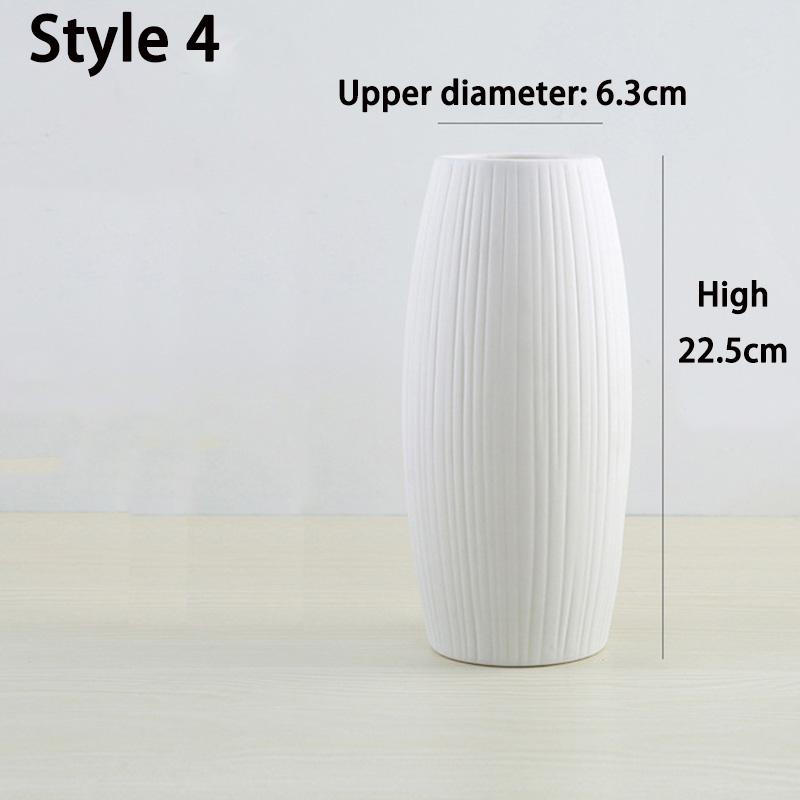 

Скандинавская белая керамическая ваза с эмбрионами, простые вставки из сухих цветов, современное украшение для полки для дома, богу Style 4 белый