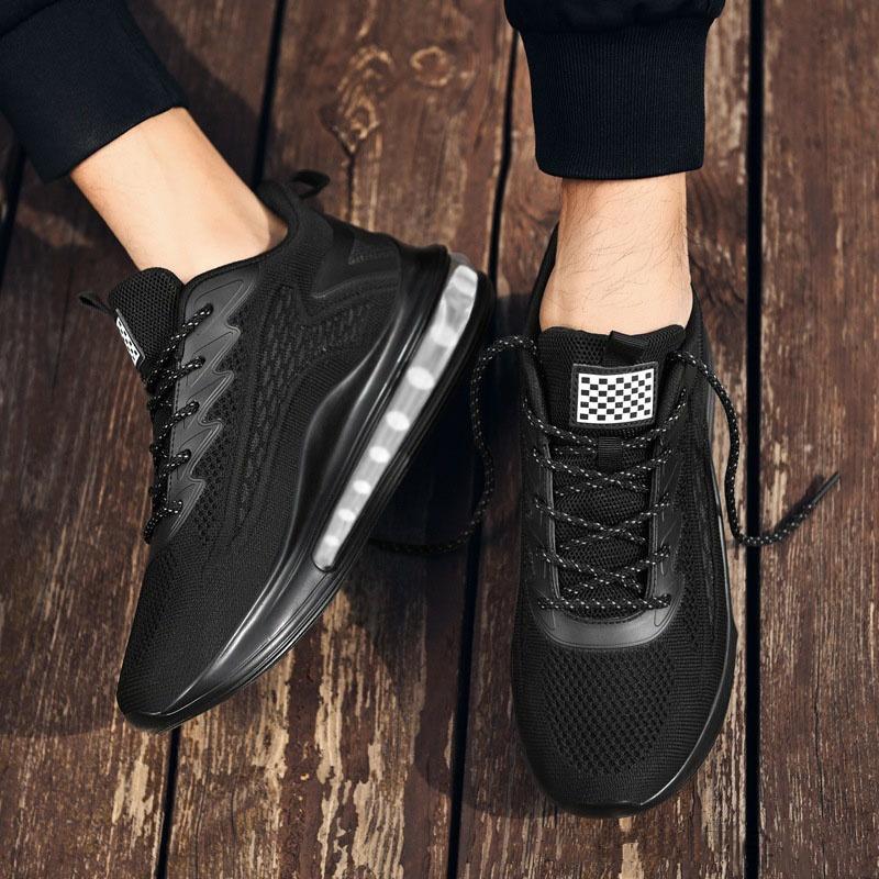 Spring and Autumn New Men's Casual Air Cushion Running Shoes Lightweight Mesh Casual Shoes Anti-Slip Shock Absorbing Sports Shoe