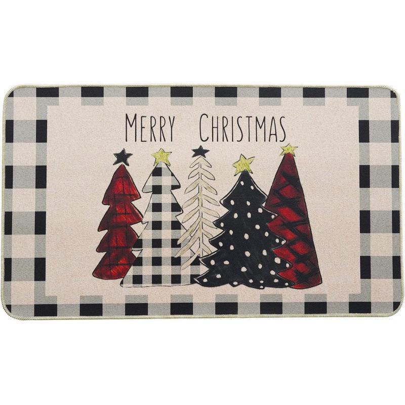Imitation Linen Christmas Floor Mats - Bathroom & Door Holiday Decor Mats