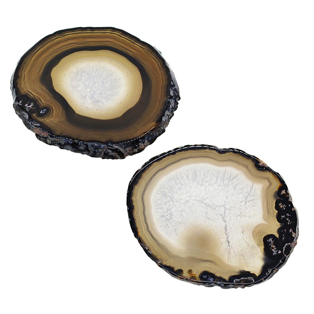 Ciondolo Fette di Agata Naturale Gioielli in Pietra di Agata Cristallina Charms Sottobicchiere per Decorazione Casa Arte