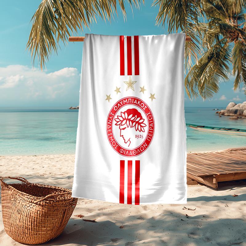 Ultra-weiches Strandtuch mit Olympiakos-Thema, ideal für Pool - Camping, Tauchen - Perfekter Reisebegleiter, Lebendiges Strandtuch.