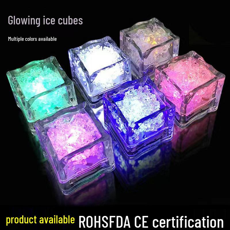 LED Seven-Color Flashing Ice Cubes: Light-Up Toys for Bars & Parties
