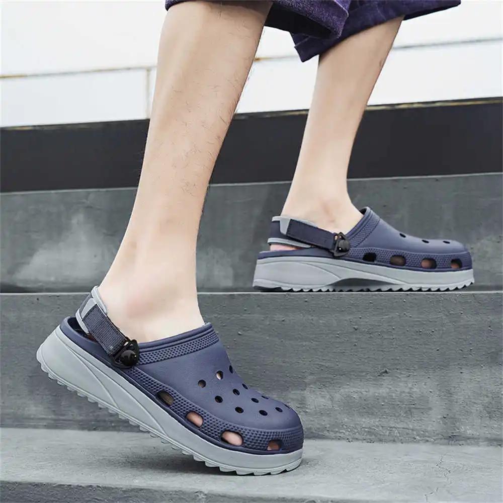 Тапочки на толстом каблуке мужские забавные оранжевые сандалии — фото 3