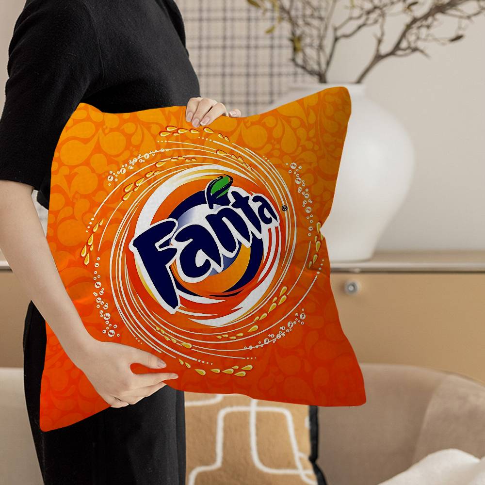 Funny F-Fanta Logo Cushion Cover Car Throw Pillow Case For Sofa Car Christmas Gift 40x40cm 45x45cm