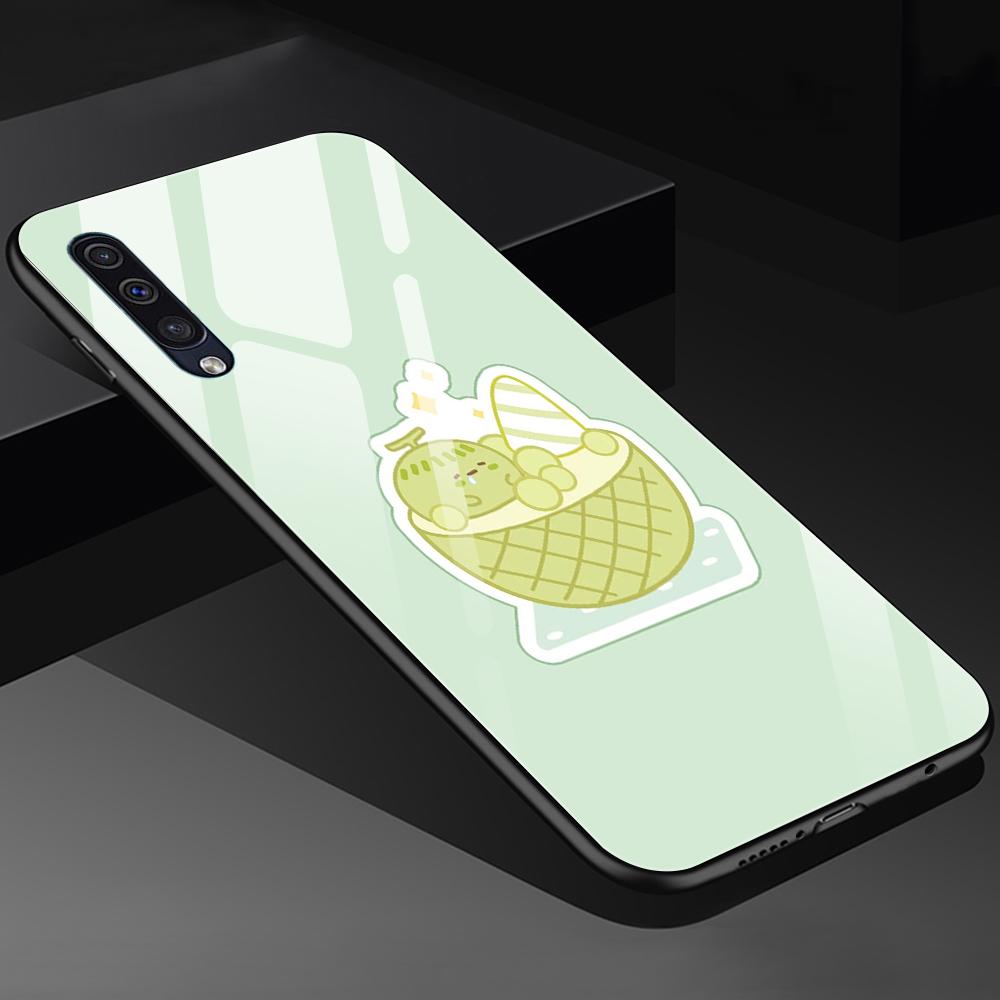 Cartoon Cute Milk Tea Case For Samsung Galaxy A52 A70 A71 A73 A53 A13 5g A03 A72 A22 A21s A03 Core A42 Tempered Glass Cover