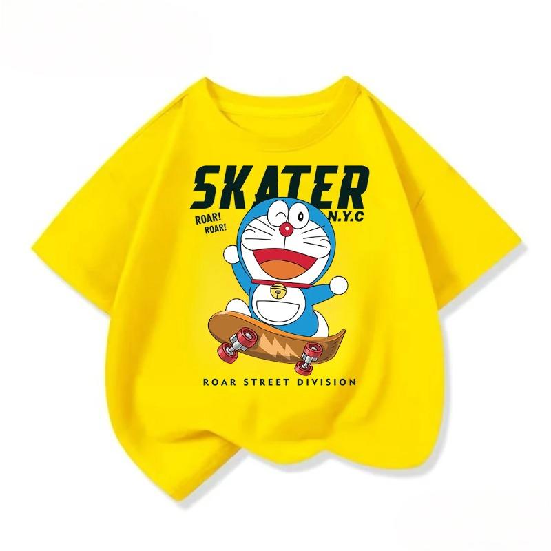 

Summer Cute Short Sleeve T-Shirt Cute Cartoon Street Fashion Outfit Doraemon Children s Clothing 100