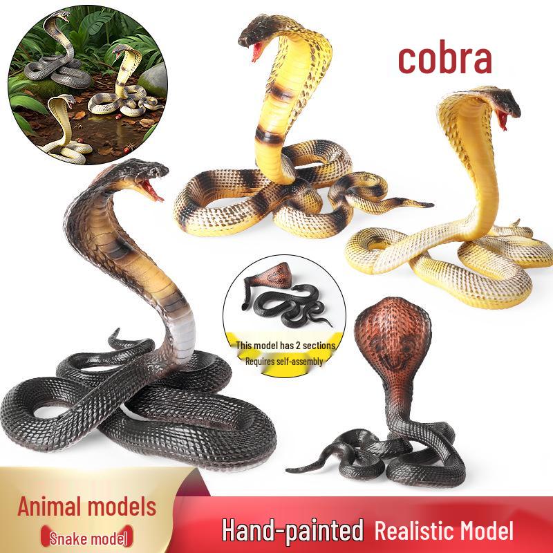 Realistic Heart-Shaped Cobra and Rattlesnake Toy Ornament for Kids